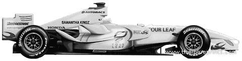 Super Aguri Honda SA08 F1 GP (2008) - Various cars - drawings, dimensions, pictures of the car