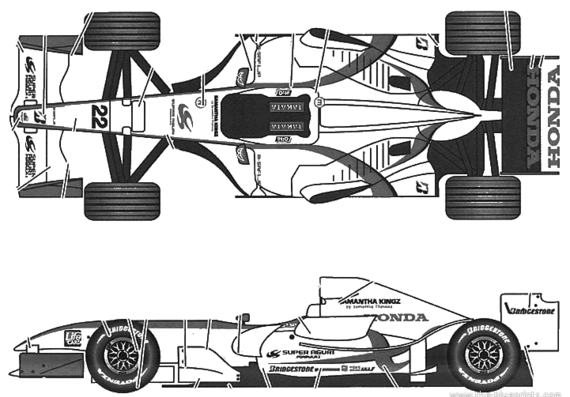 Super Aguri SA05 Bahrain GP - Разные автомобили - чертежи, габариты, рисунки автомобиля