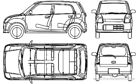 Suzuki Alto (2006) - Сузуки - чертежи, габариты, рисунки автомобиля