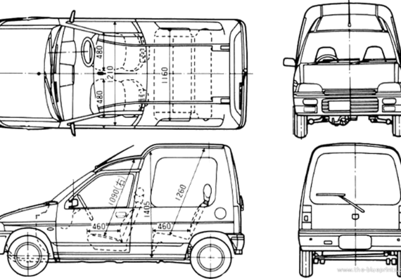 Suzuki Alto Hustle - Сузуки - чертежи, габариты, рисунки автомобиля