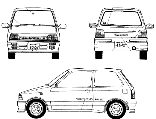 Suzuki Alto Works Tohge - Сузуки - чертежи, габариты, рисунки автомобиля