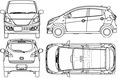 Suzuki Cervo (2007) - Сузуки - чертежи, габариты, рисунки автомобиля