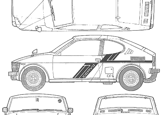 Suzuki Cervo X G (1981) - Сузуки - чертежи, габариты, рисунки автомобиля