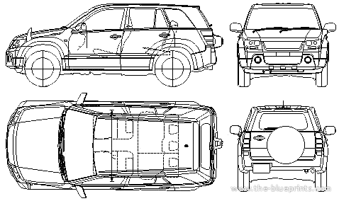 Suzuki Escudo (2006) - Сузуки - чертежи, габариты, рисунки автомобиля