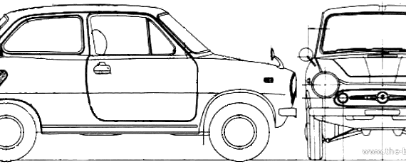 Suzuki Fronte - Сузуки - чертежи, габариты, рисунки автомобиля
