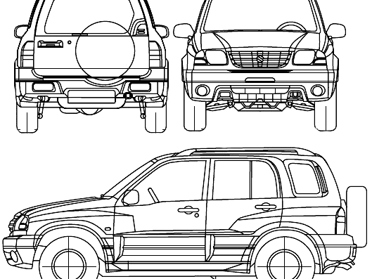 Suzuki Grand Vitara 5-Door (2005) - Сузуки - чертежи, габариты, рисунки автомобиля