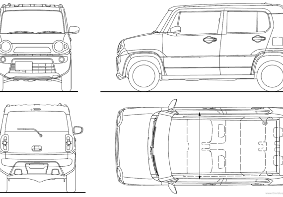 Suzuki Hustler (2014) - Сузуки - чертежи, габариты, рисунки автомобиля