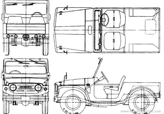 Suzuki LJ-10 (1970) - Сузуки - чертежи, габариты, рисунки автомобиля