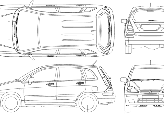 Suzuki Liana 5-Door (2005) - Сузуки - чертежи, габариты, рисунки автомобиля