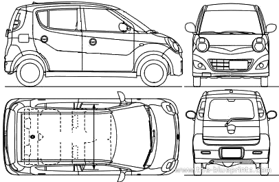 Suzuki MR Wagon (2010) - Сузуки - чертежи, габариты, рисунки автомобиля