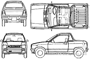 Suzuki Mighty Boy - Сузуки - чертежи, габариты, рисунки автомобиля