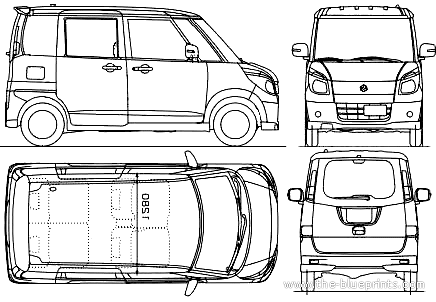 Suzuki Palette (2009) - Сузуки - чертежи, габариты, рисунки автомобиля