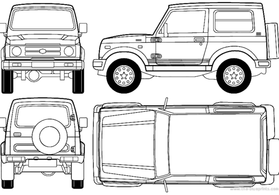 Suzuki SJ410 Samurai Hardtop - Suzuki - drawings, dimensions, pictures of the car