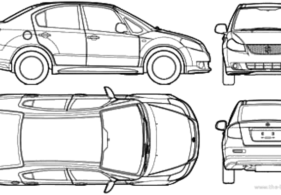Suzuki SX4 4-Door (2007) - Suzuki - drawings, dimensions, pictures of the car
