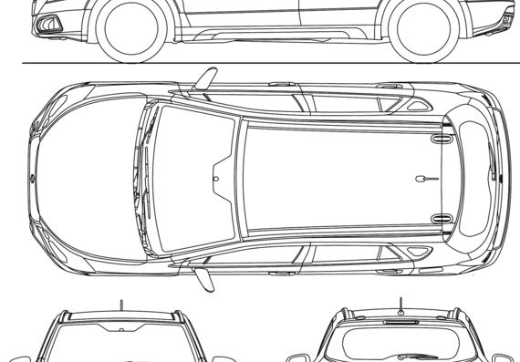 Suzuki SX4 S-Cross (2013) - Сузуки - чертежи, габариты, рисунки автомобиля