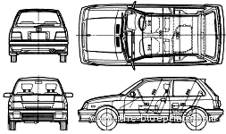 Suzuki Swift Mk1 3-Door GT - Сузуки - чертежи, габариты, рисунки автомобиля