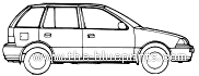 Suzuki Swift Mk2 5-Door - Сузуки - чертежи, габариты, рисунки автомобиля