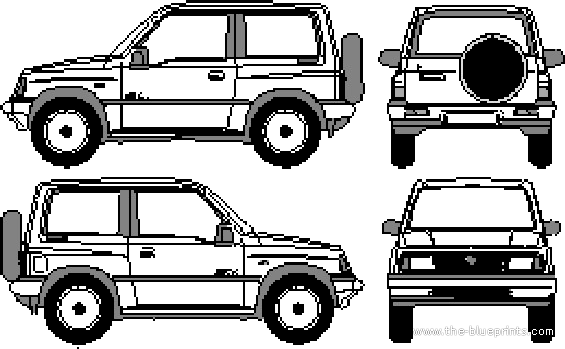 Suzuki Vitara 3-Door (1994) - Сузуки - чертежи, габариты, рисунки автомобиля