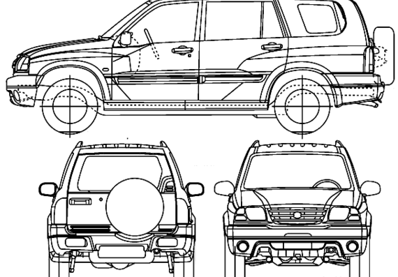 Suzuki Vitara XL-7 (2005) - Сузуки - чертежи, габариты, рисунки автомобиля