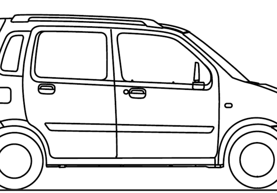Suzuki Wagon R (2007) - Сузуки - чертежи, габариты, рисунки автомобиля