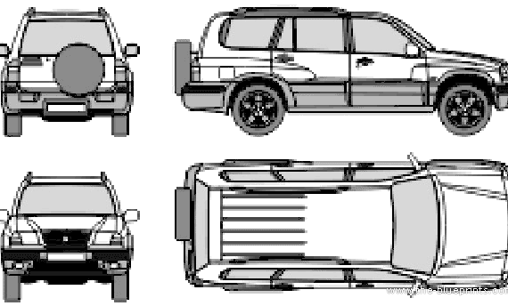 Suzuki XL7 (2004) - Сузуки - чертежи, габариты, рисунки автомобиля