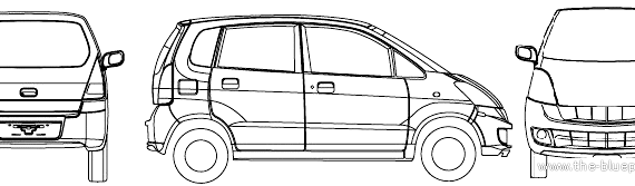 Suzuki Zen - Сузуки - чертежи, габариты, рисунки автомобиля