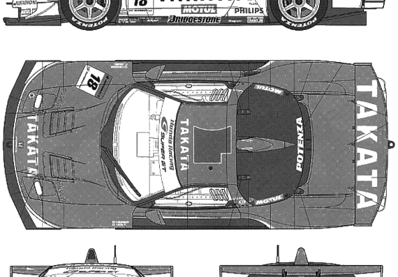 TAKATA Dome NSX (2005) - Хонда - чертежи, габариты, рисунки автомобиля