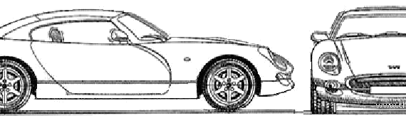 TVR Cerbera 4.5 (1997) - ТВР - чертежи, габариты, рисунки автомобиля