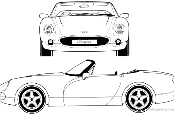 TVR Chimeara (2002) - ТВР - чертежи, габариты, рисунки автомобиля