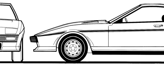 TVR Tasmin +2 (1980) - ТВР - чертежи, габариты, рисунки автомобиля