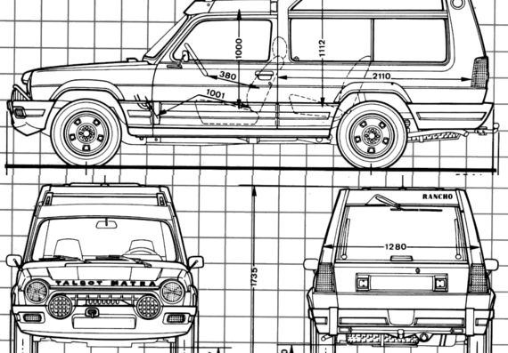 Talbot-Matra Rancho (1981) - Тальбот - чертежи, габариты, рисунки автомобиля