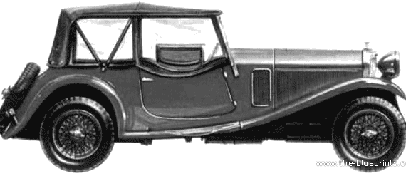 Talbot 105 Sports Tourer Vanden Plas (1931) - Тальбот - чертежи, габариты, рисунки автомобиля