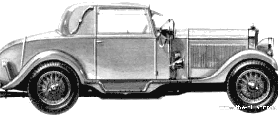Talbot 90 FHC Grose (1930) - Тальбот - чертежи, габариты, рисунки автомобиля