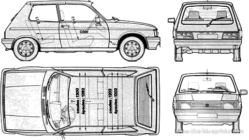 Talbot Samba (1982) - Тальбот - чертежи, габариты, рисунки автомобиля