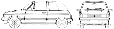 Talbot Samba Cabriolet (1982) - Тальбот - чертежи, габариты, рисунки автомобиля