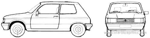 Talbot Samba LS (1982) - Тальбот - чертежи, габариты, рисунки автомобиля