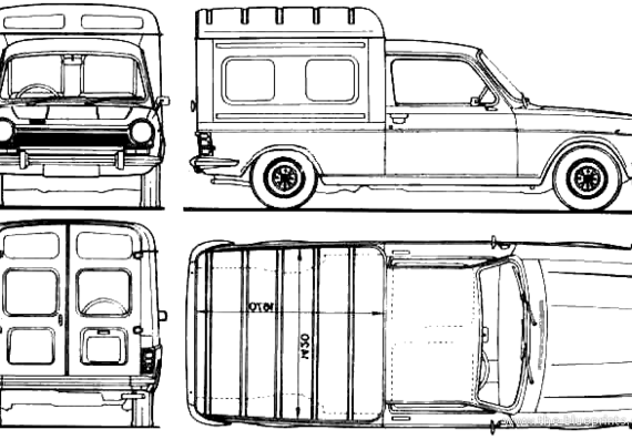 Talbot Simca 1100 Van (1984) - Тальбот - чертежи, габариты, рисунки автомобиля