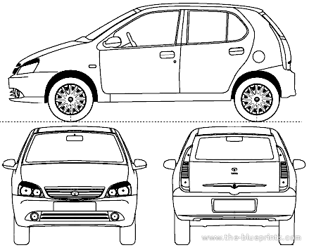 Tata Indica (2014) - Тата - чертежи, габариты, рисунки автомобиля