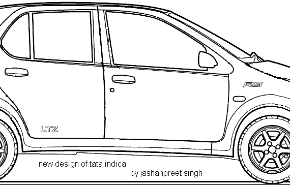 Tata Indica Chakkal (2014) - Тата - чертежи, габариты, рисунки автомобиля