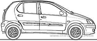 Tata Indica Xeta 1.2 GVS (2009) - Тата - чертежи, габариты, рисунки автомобиля
