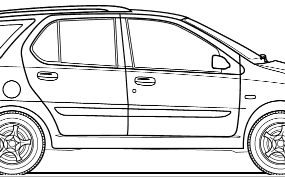 Tata Indigo Marina (2004) - Тата - чертежи, габариты, рисунки автомобиля