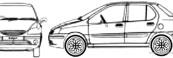 Tata Indigo SX (2006) - Тата - чертежи, габариты, рисунки автомобиля