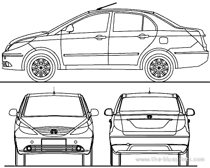 Tata Manza (2014) - Тата - чертежи, габариты, рисунки автомобиля