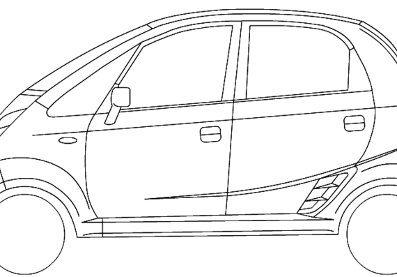 Tata Nano (2009) - Тата - чертежи, габариты, рисунки автомобиля