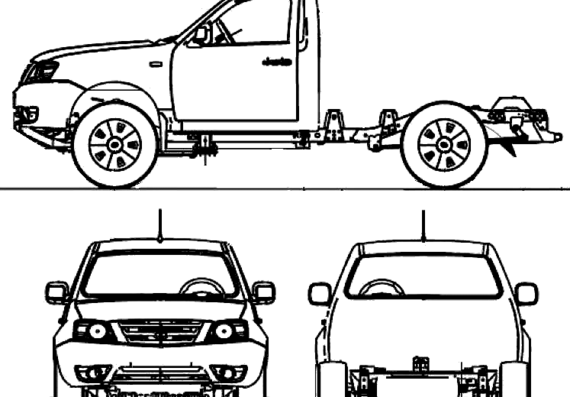 Tata Xenon Chassis (2008) - Тата - чертежи, габариты, рисунки автомобиля