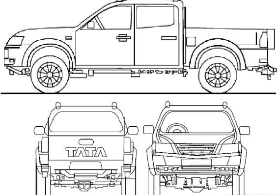 Tata Xenon XT (2008) - Тата - чертежи, габариты, рисунки автомобиля