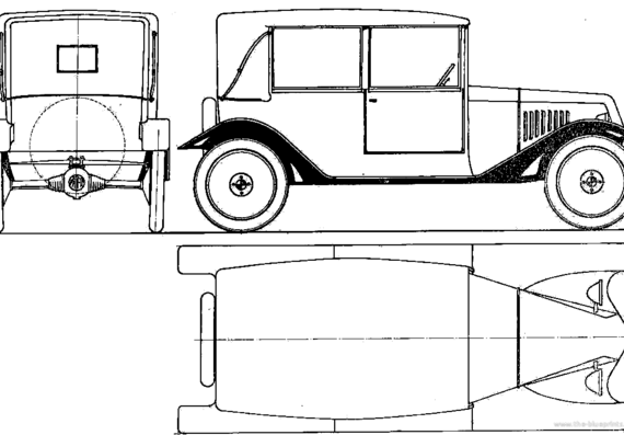 Tatra 11 (1923) - Татра - чертежи, габариты, рисунки автомобиля