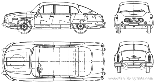 Tatra 2-603 (1963) - Татра - чертежи, габариты, рисунки автомобиля