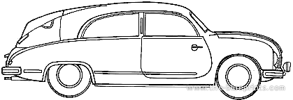Tatra T-601 Monte Carlo - Татра - чертежи, габариты, рисунки автомобиля