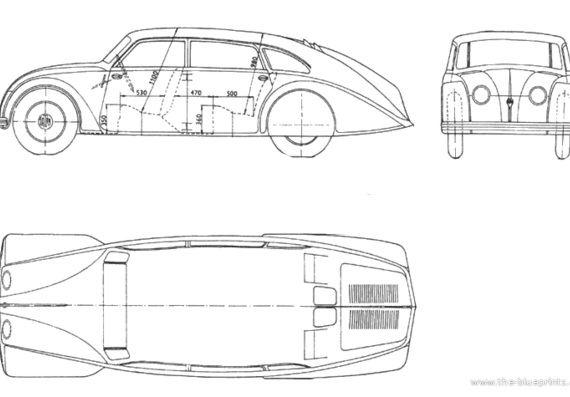 Tatra T-77 - Татра - чертежи, габариты, рисунки автомобиля